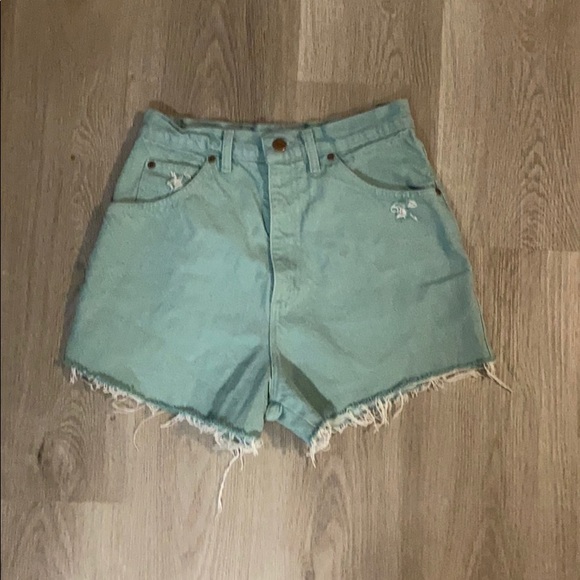 Vintage Light Blue Super High Rise Cutoff Shorts - Picture 1 of 2